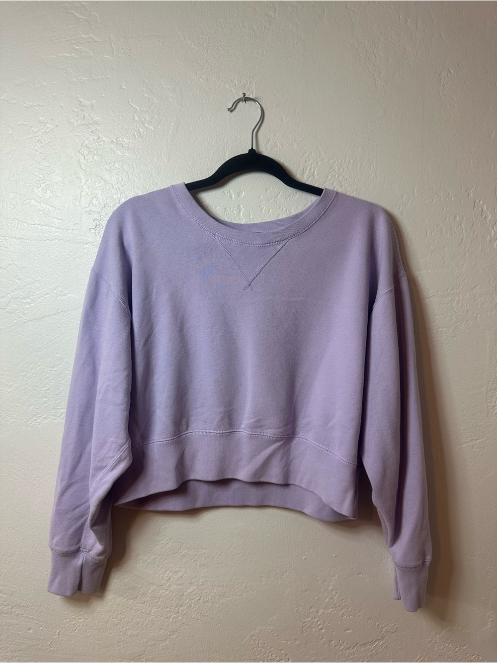 Cropped Lavender Crewneck Sweatshirt